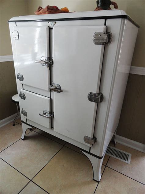 metal vintage ice box|old ice box refrigerators 1930s.